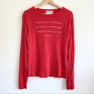 Wildfox Winter List Effortless Thermal Heather Red Medium